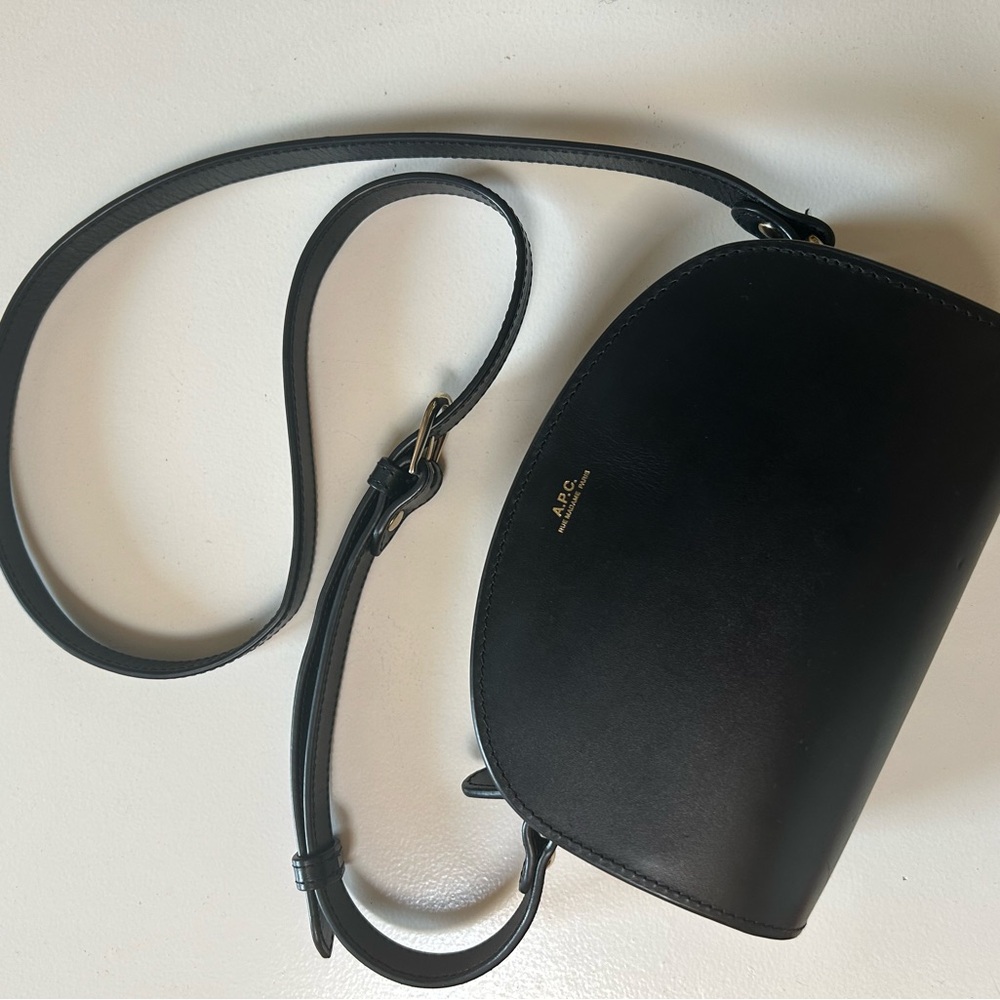 A.P.C. Half Moon Black Crossbody Bag Purse